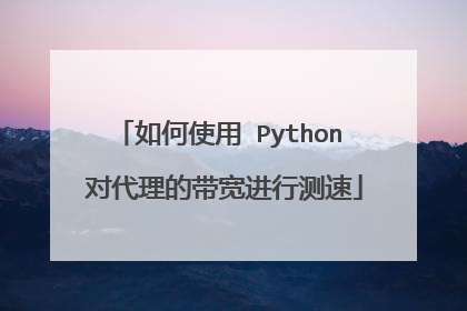 如何使用 Python 对代理的带宽进行测速