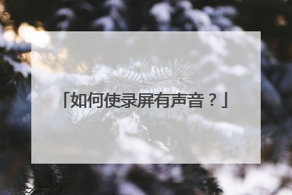 如何使录屏有声音?