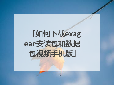 如何下载exagear安装包和数据包视频手机版