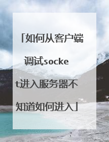 如何从客户端调试socket进入服务器不知道如何进入