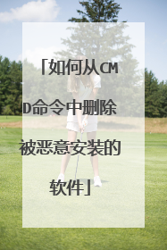 如何从CMD命令中删除被恶意安装的软件