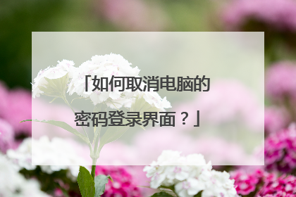 如何取消电脑的密码登录界面?