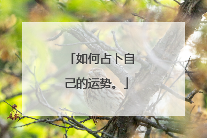 如何占卜自己的运势。
