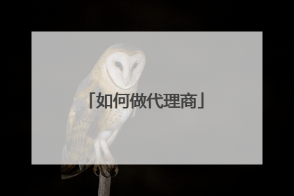 如何做代理商