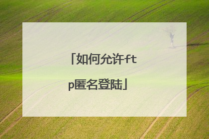 如何允许ftp匿名登陆
