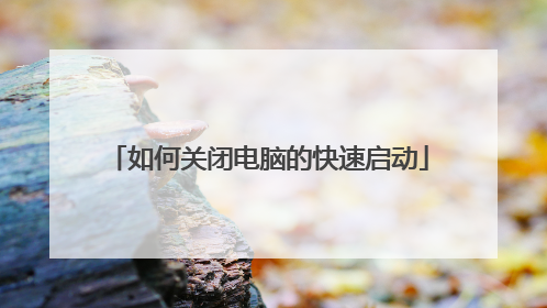 如何关闭电脑的快速启动