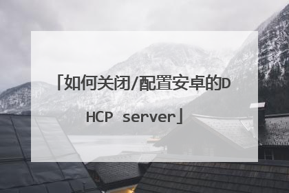 如何关闭/配置安卓的DHCP server