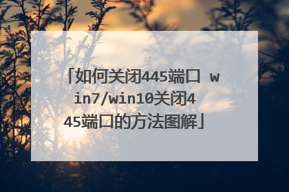如何关闭445端口 win7/win10关闭445端口的方法图解