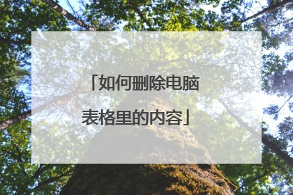 如何删除电脑表格里的内容