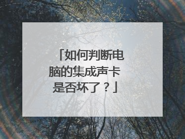 如何判断电脑的集成声卡是否坏了?