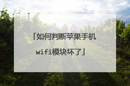 如何判断苹果手机wifi模块坏了