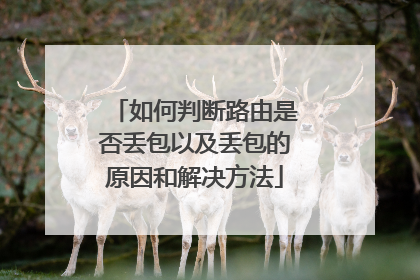 如何判断路由是否丢包以及丢包的原因和解决方法
