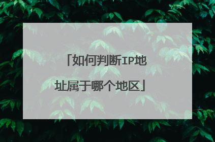 如何判断IP地址属于哪个地区