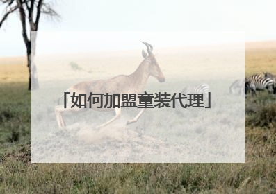 如何加盟童装代理