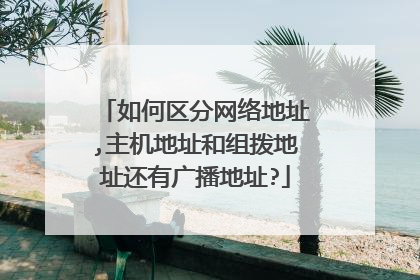 如何区分网络地址,主机地址和组拨地址还有广播地址?