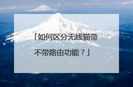 如何区分无线猫带不带路由功能?