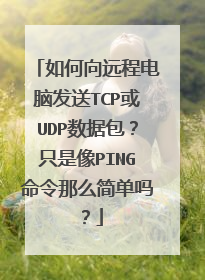 如何向远程电脑发送TCP或UDP数据包？只是像PING命令那么简单吗？
