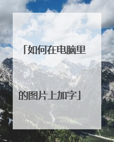 如何在电脑里的图片上加字
