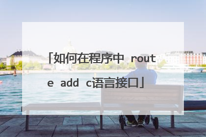 如何在程序中 route add c语言接口