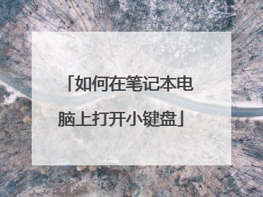 如何在笔记本电脑上打开小键盘