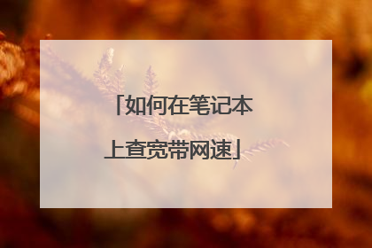 如何在笔记本上查宽带网速