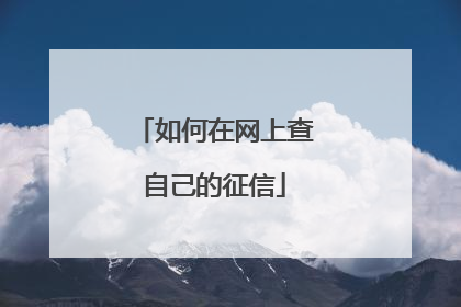 如何在网上查自己的征信