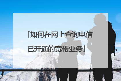 如何在网上查询电信已开通的宽带业务