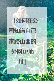 如何在公司知道自己家路由器的外网IP地址