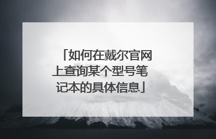 如何在戴尔官网上查询某个型号笔记本的具体信息