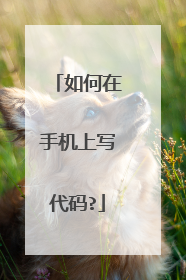如何在手机上写代码?