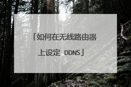 如何在无线路由器上设定 DDNS