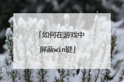 如何在游戏中屏蔽win键