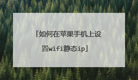 如何在苹果手机上设置wifi静态ip