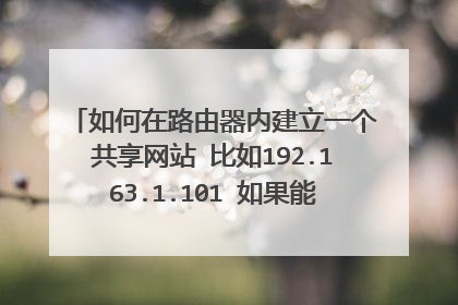 如何在路由器内建立一个共享网站 比如192.163.1.101 如果能在iPad上就更好