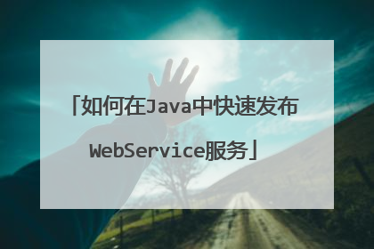 如何在Java中快速发布WebService服务