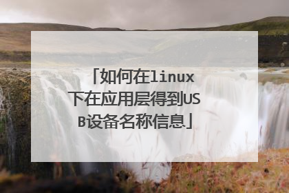 如何在linux下在应用层得到USB设备名称信息