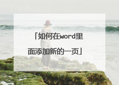 如何在word里面添加新的一页