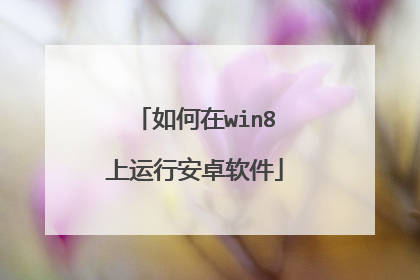如何在win8上运行安卓软件