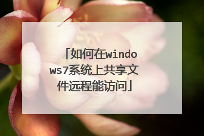 如何在windows7系统上共享文件远程能访问