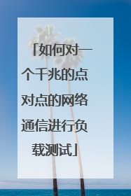 如何对一个千兆的点对点的网络通信进行负载测试