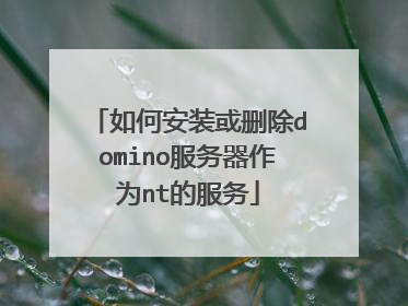 如何安装或删除domino服务器作为nt的服务