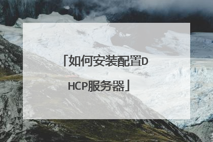 如何安装配置DHCP服务器
