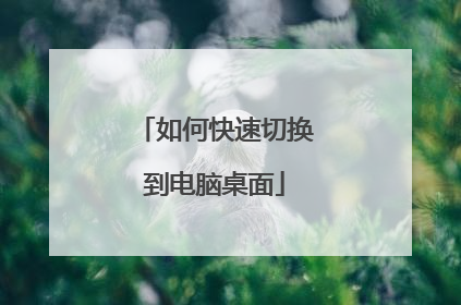如何快速切换到电脑桌面