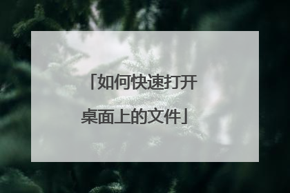 如何快速打开桌面上的文件