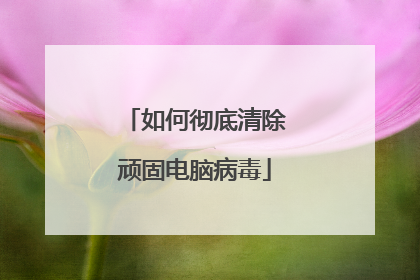 如何彻底清除顽固电脑病毒