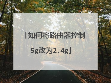 如何将路由器控制5g改为2.4g