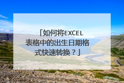 如何将EXCEL表格中的出生日期格式快速转换?