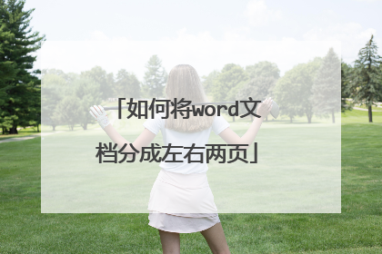 如何将word文档分成左右两页