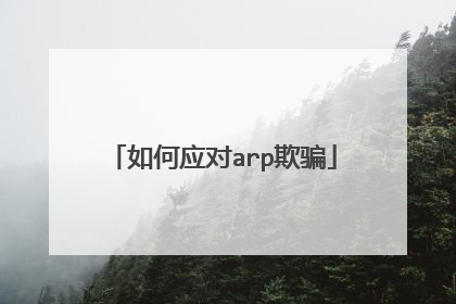 如何应对arp欺骗