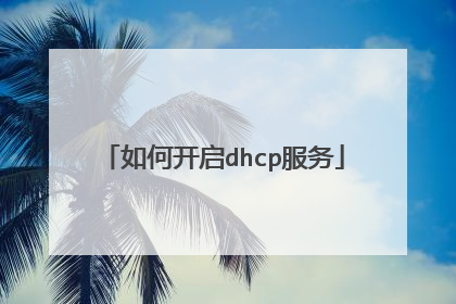 如何开启dhcp服务